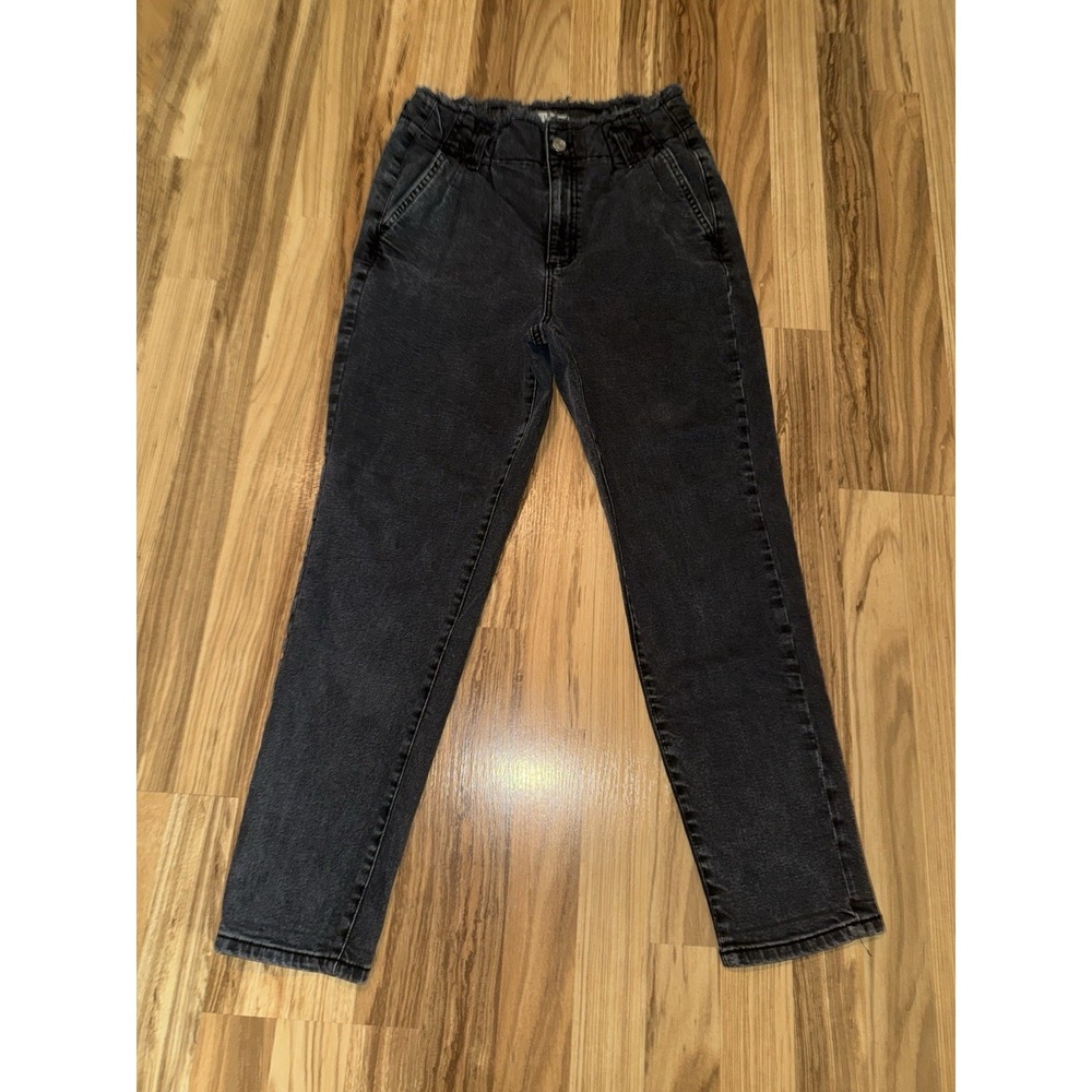 Garage Jeans Women's 9 Black High Rise Frayed Waist Skinny Stretch Denim Pants